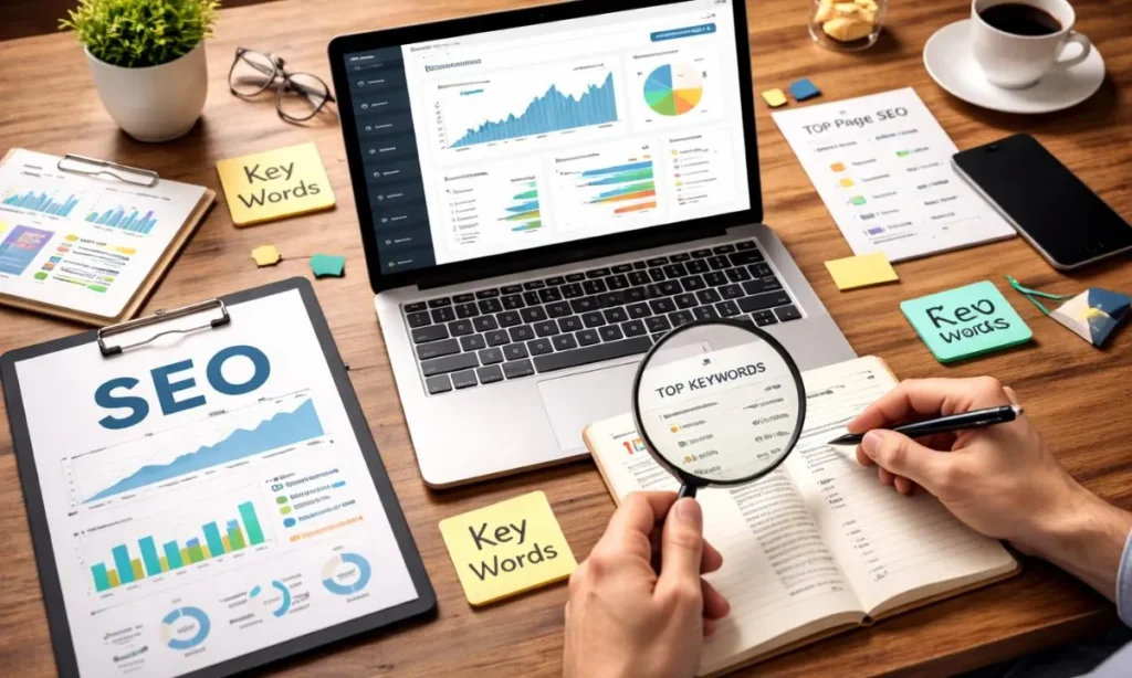SEO Executive performing keyword research for website optimization
