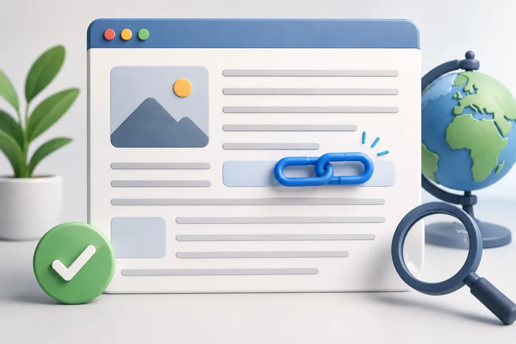 Natural link integration within relevant webpage content.