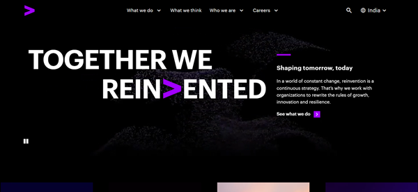 accenture website homepage 
