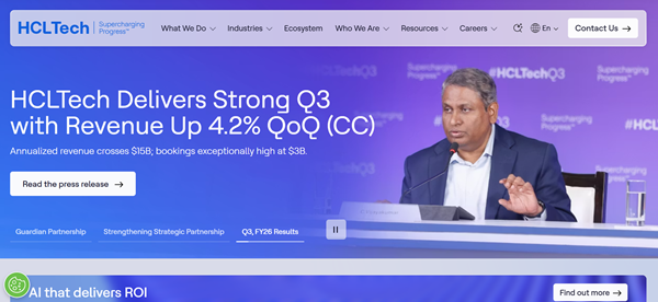 HCL Technologies homepage screenshot