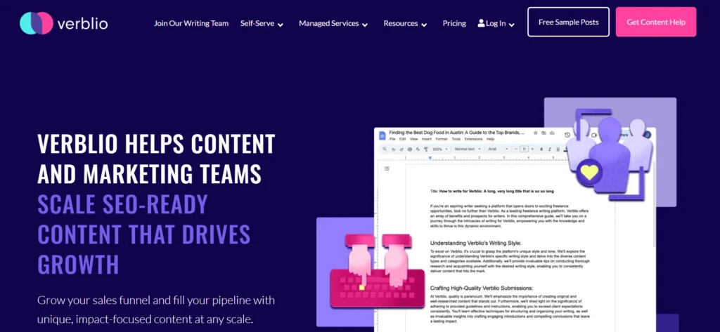 Home page of Verblio