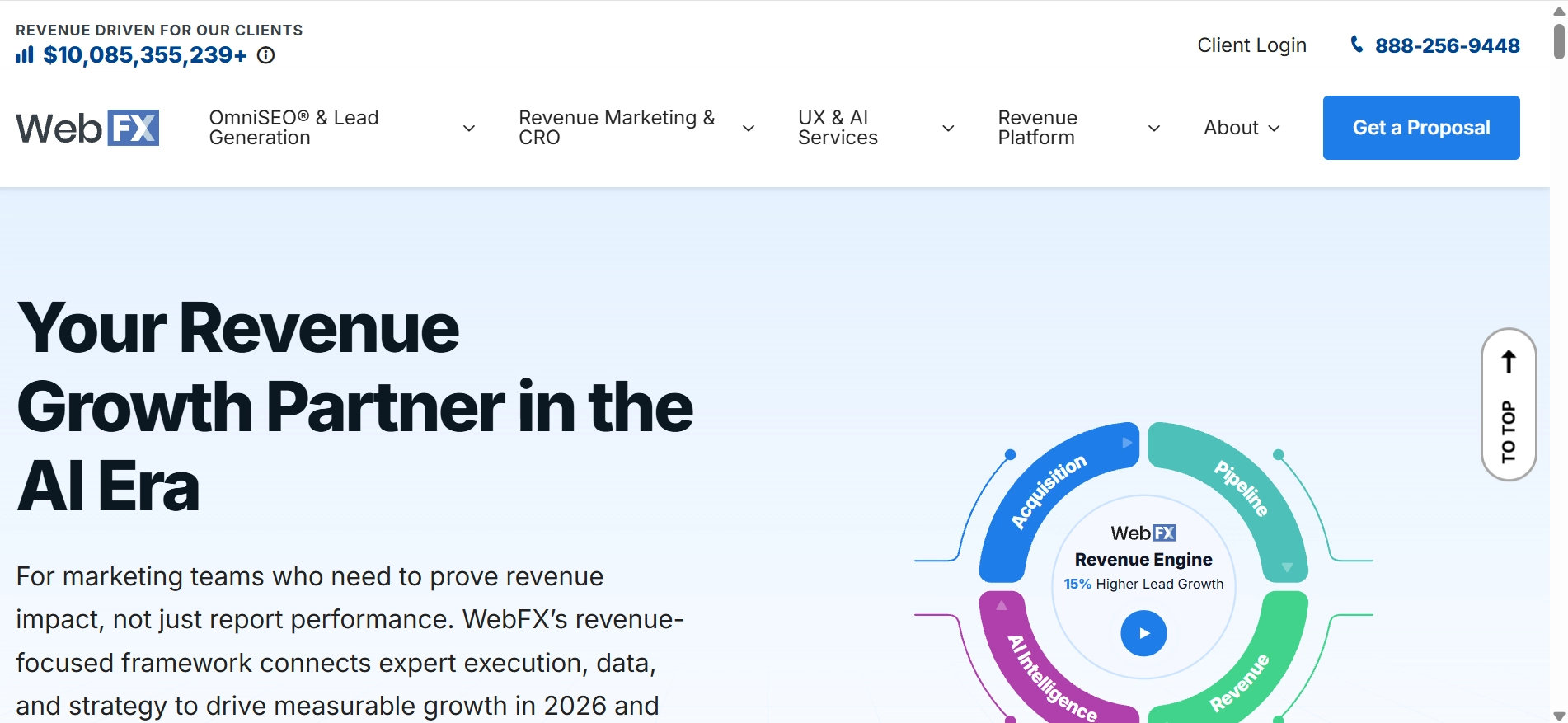 home page of WebFX