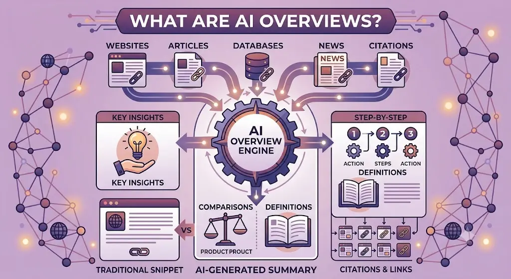 AI Overviews search process infographic