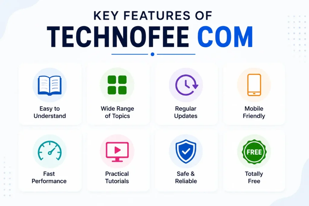 Technofee com key features infographic