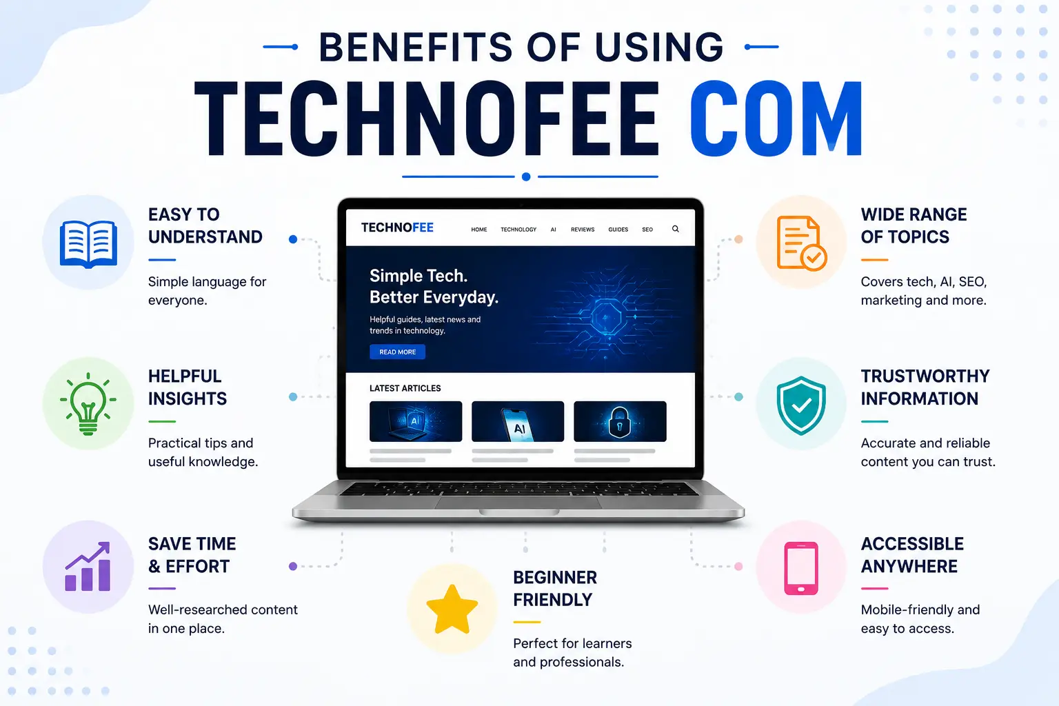 Benefits of using Technofee com infographic
