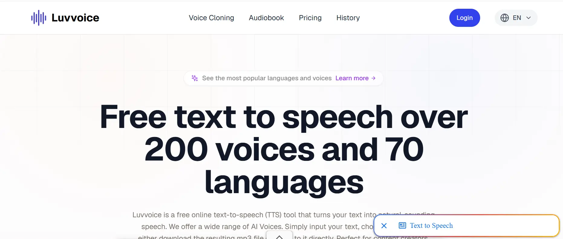 Homepage of Luvvoice