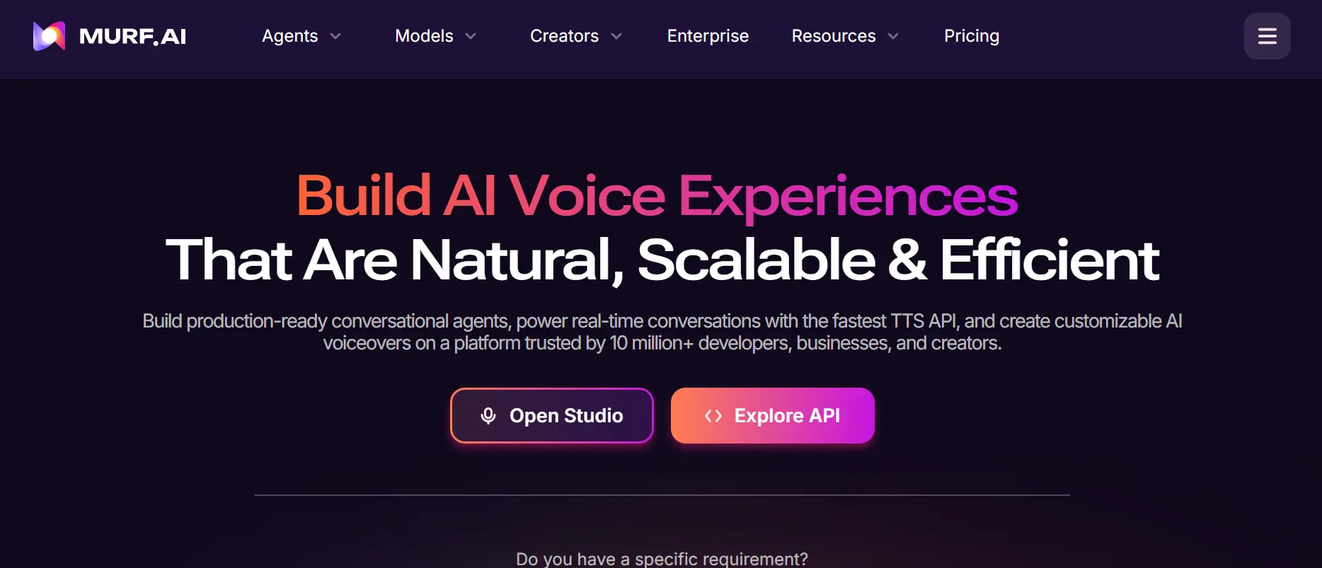 homepage of Murf AI