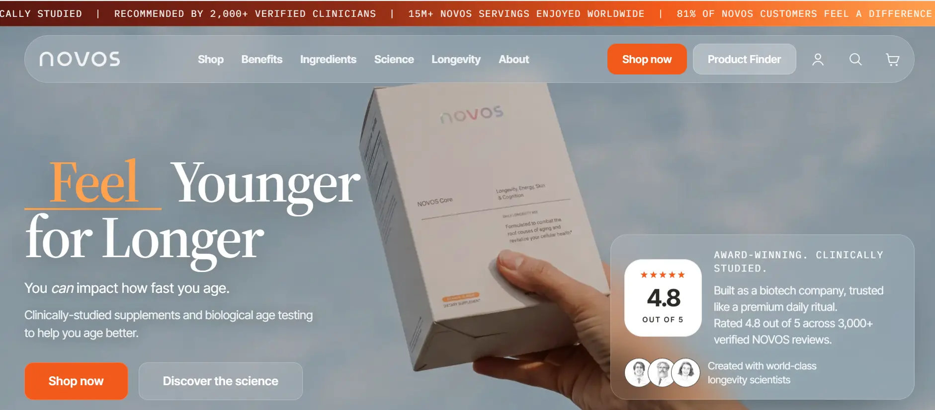 homepage of NOVOS