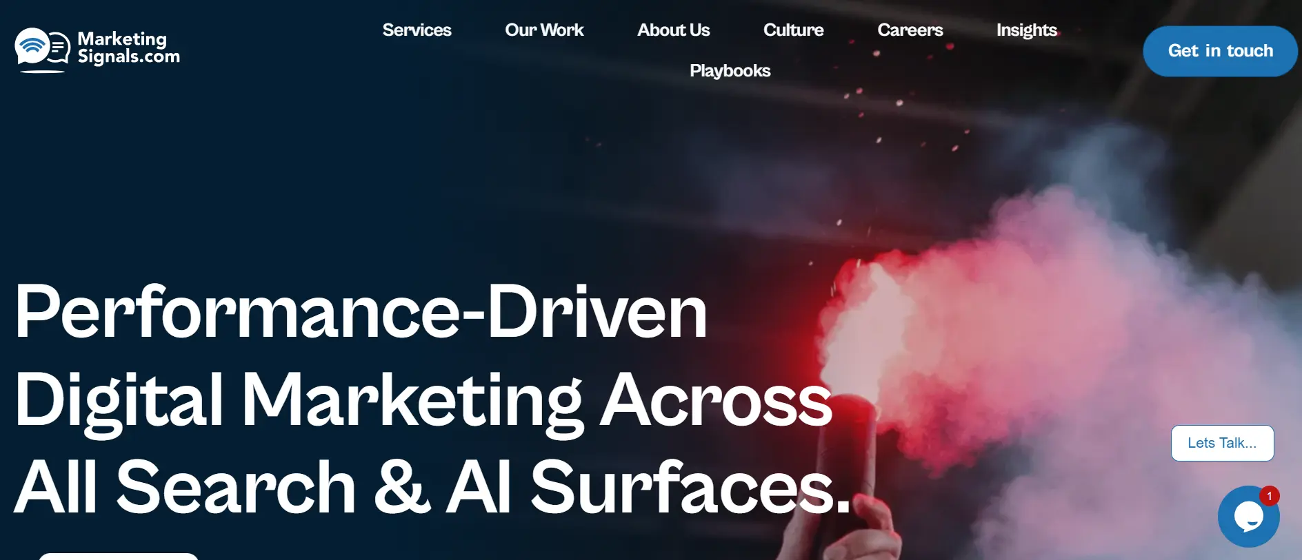 homepage of Marketing Signals